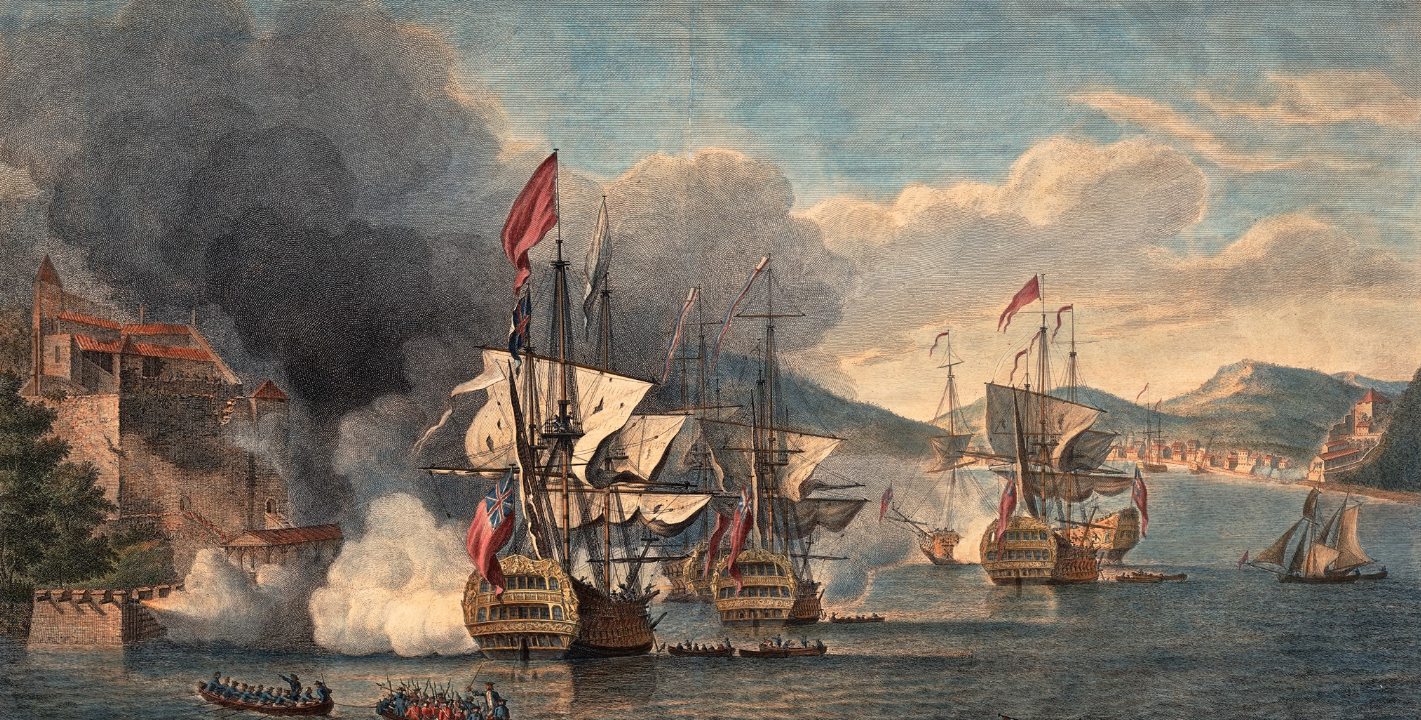 Image for illustration only: The Taking of Porto Bello by Adml. Vernon Novr. 22nd 1739. By William Henry Toms after Samuel Scott, 1741. Anne S.K. Brown Military Collection, Brown University Library.