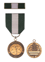 SAR Emergency Medical Services Commendation Medal: The obverse of the medal depicts an EMS badge. The medal is accompanied by an enameled bar, suitable for wear on uniform.